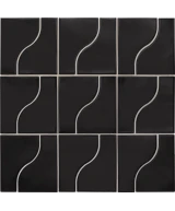 Carrelage Curve Black 8,3x12 cm - panneau de carreaux