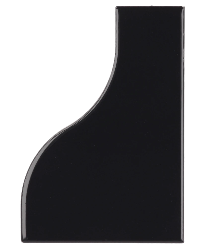 Carrelage Curve Black 8,3x12 cm - vue de face du carreau