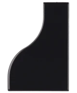 Carrelage Curve Black 8,3x12 cm - vue de face du carreau