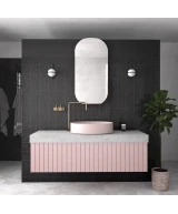 Carrelage Curve Black 8,3x12 cm - posé en salle de bain