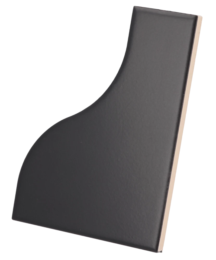 Carrelage Curve Black Mat 8,3x12 cm - vue latérale du carreau