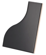 Carrelage Curve Black Mat 8,3x12 cm - vue latérale du carreau
