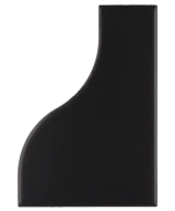 Carrelage Curve Black Mat 8,3x12 cm - vue de face du carreau