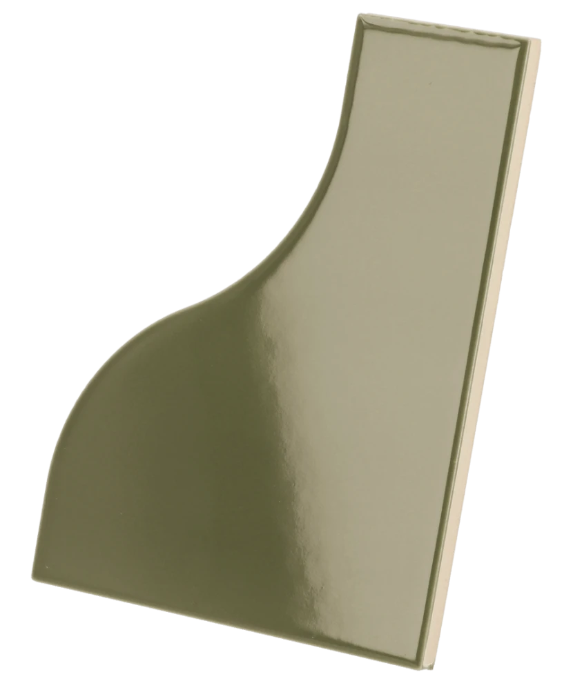 Carrelage Curve Garden Green 8,3x12 cm - vue latérale du carreau