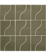 Carrelage Curve Garden Green 8,3x12 cm - panneau de carreaux