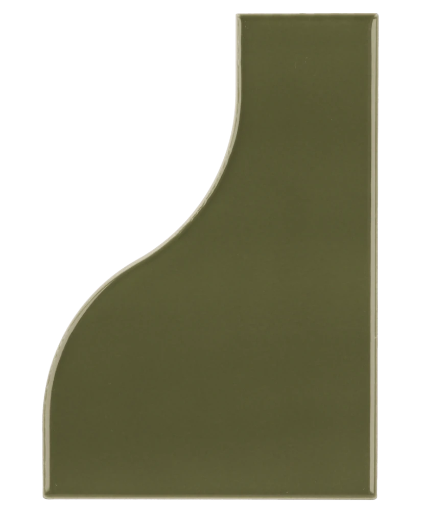 Carrelage Curve Garden Green 8,3x12 cm - vue de face du carreau
