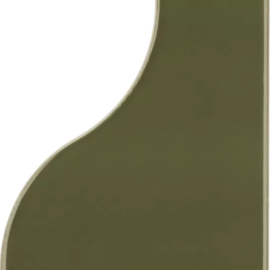 Carrelage Curve Garden Green 8,3x12 cm - vue de face du carreau