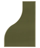 Carrelage Curve Garden Green 8,3x12 cm - vue de face du carreau