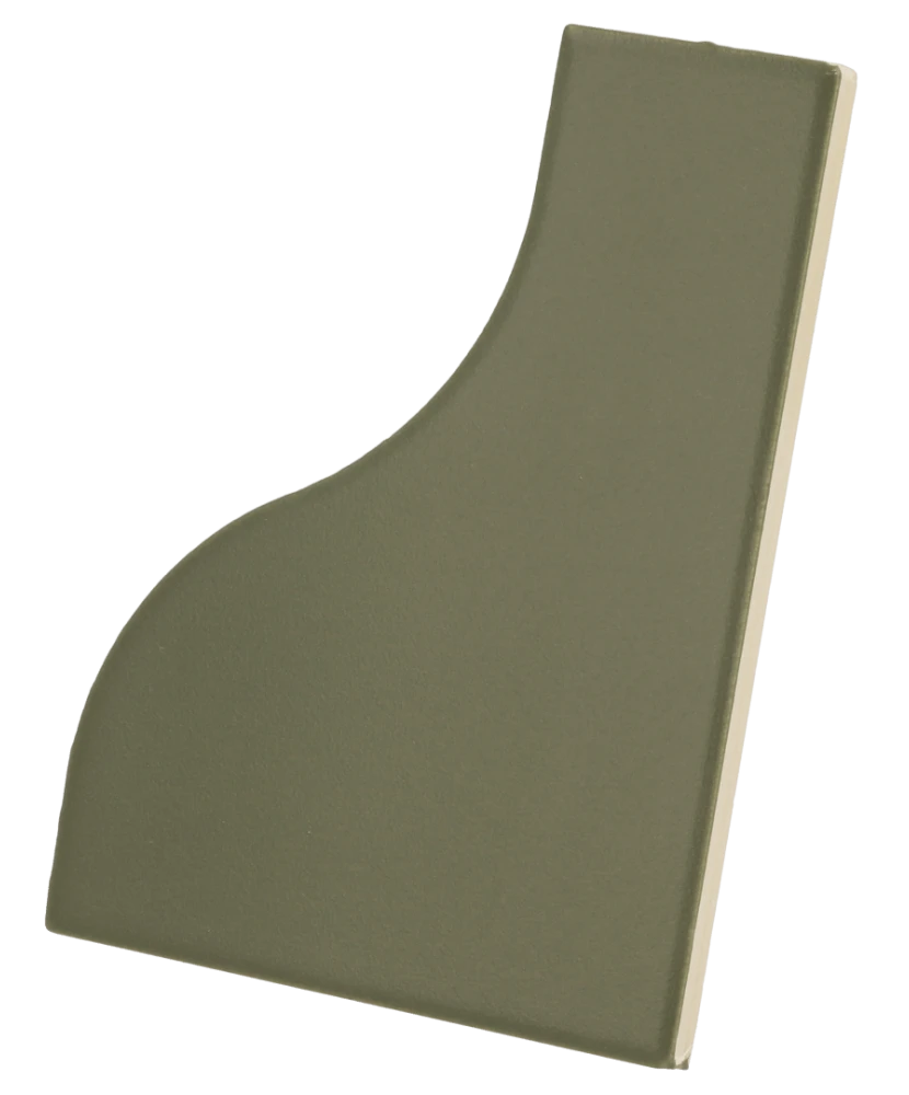 Carrelage Curve Garden Green Mat 8,3x12 cm - vue latérale du carreau