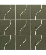 Carrelage Curve Garden Green Mat 8,3x12 cm - panneau de carreaux