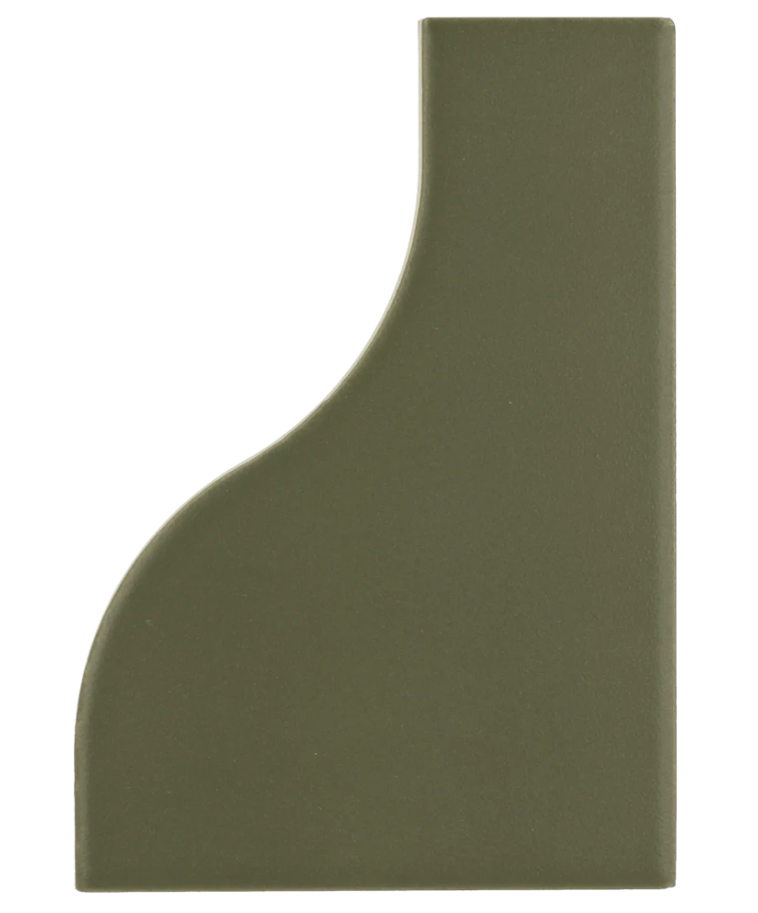 Carrelage Curve Garden Green Mat 8,3x12 cm - vue de face du carreau