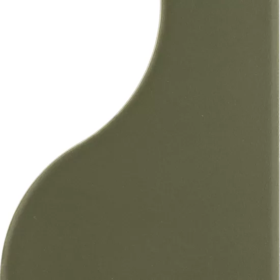 Carrelage Curve Garden Green Mat 8,3x12 cm - vue de face du carreau
