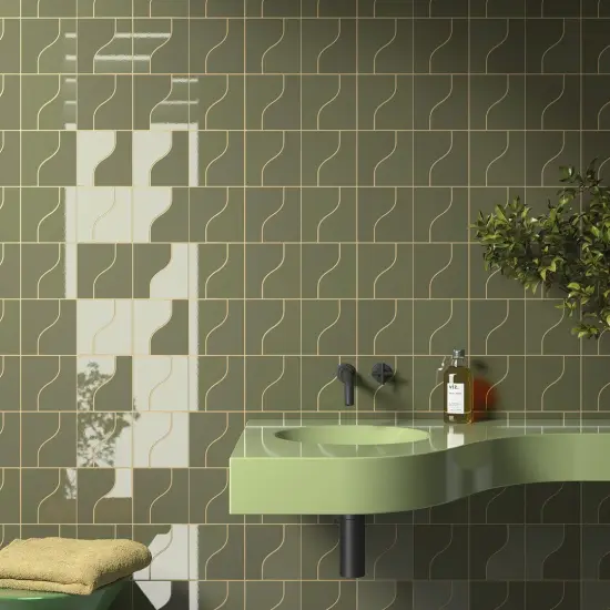 Curve Garden Green Matt 8.3x12 cm - carrelage NAIS - image 4