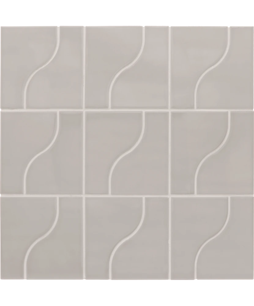 Carrelage Curve Grey 8,3x12 cm - panneau de carreaux