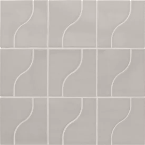Carrelage Curve Grey 8,3x12 cm - panneau de carreaux