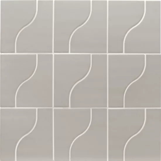 Carrelage Curve Grey Mat 8,3x12 cm - panneau de carreaux