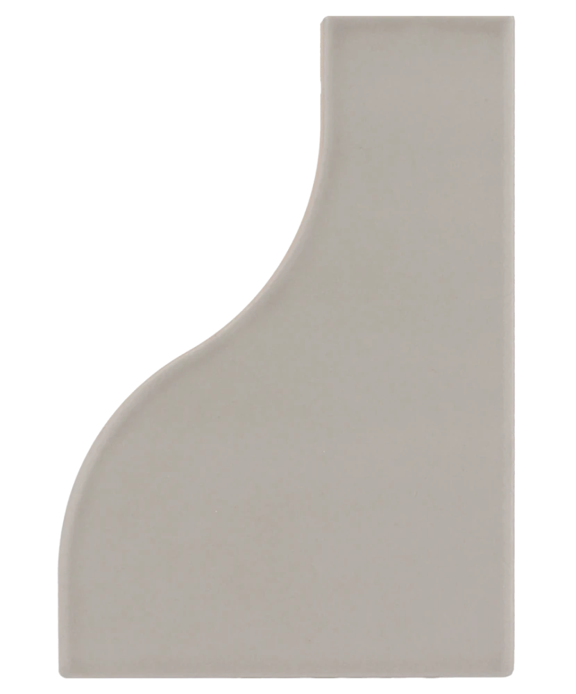 Carrelage Curve Grey Mat 8,3x12 cm - vue de face du carreau