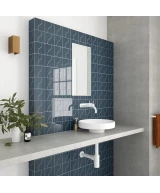 Carrelage Curve Ink Blue 8,3x12 cm - posé en salle de bain