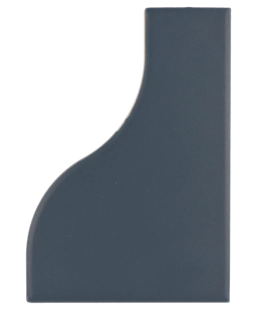 Carrelage Curve Ink Blue Mat 8,3x12 cm - vue de face du carreau