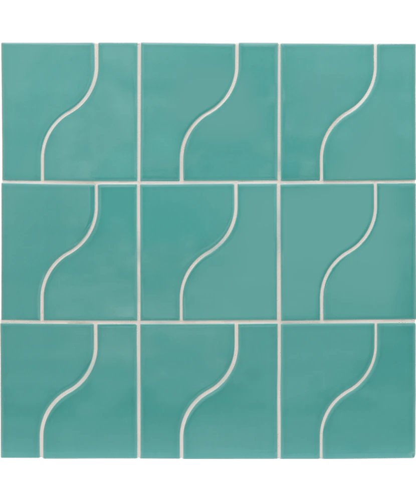 Carrelage Curve Paon 8,3x12 cm - panneau de carreaux