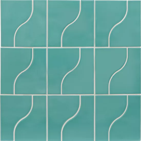 Carrelage Curve Paon 8,3x12 cm - panneau de carreaux