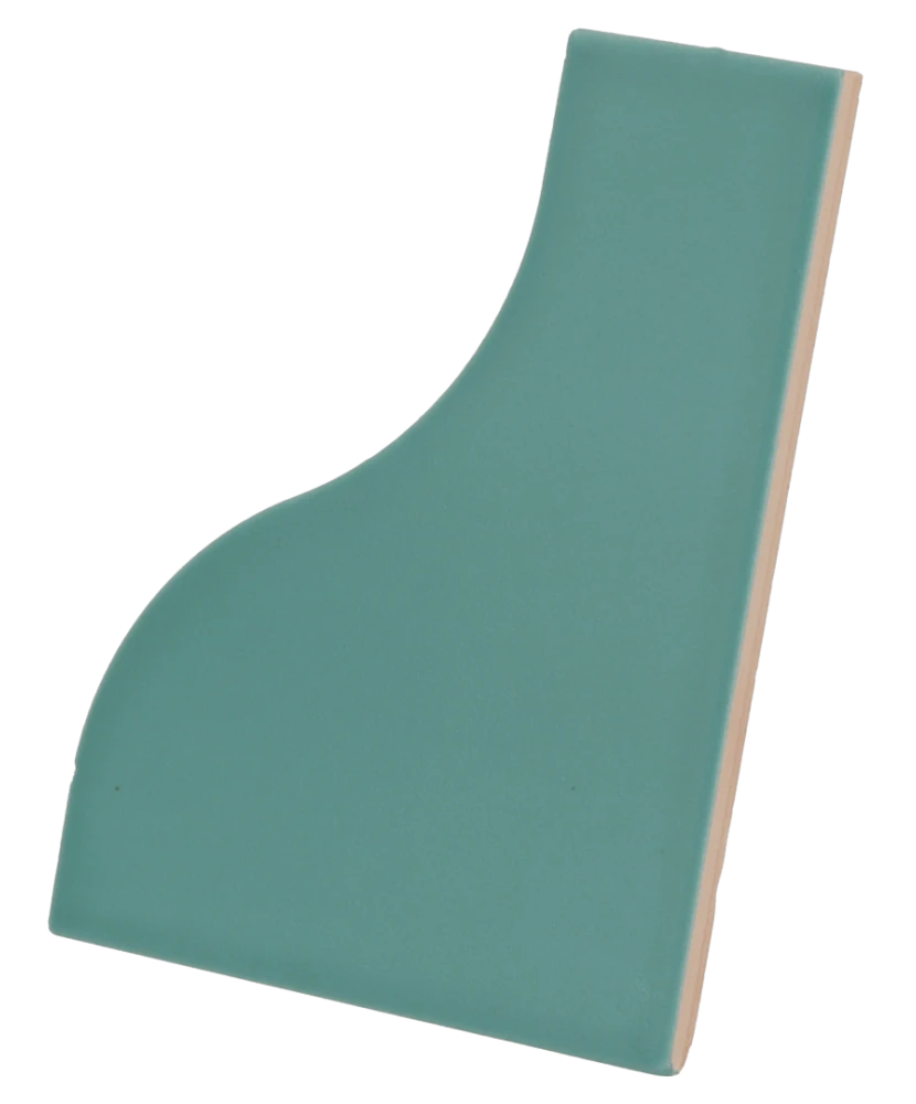 Carrelage Curve Paon Mat 8,3x12 cm - vue latérale du carreau