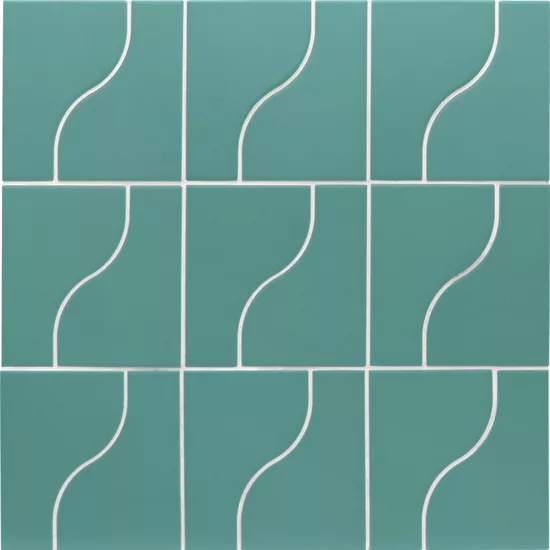 Carrelage Curve Paon Mat 8,3x12 cm - panneau de carreaux
