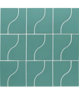 Carrelage Curve Paon Mat 8,3x12 cm - panneau de carreaux