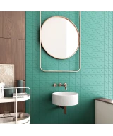 Carrelage Curve Paon Mat 8,3x12 cm - posé en salle de bain
