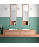 Carrelage Curve Paon Mat 8,3x12 cm - posé en salle de bain 2