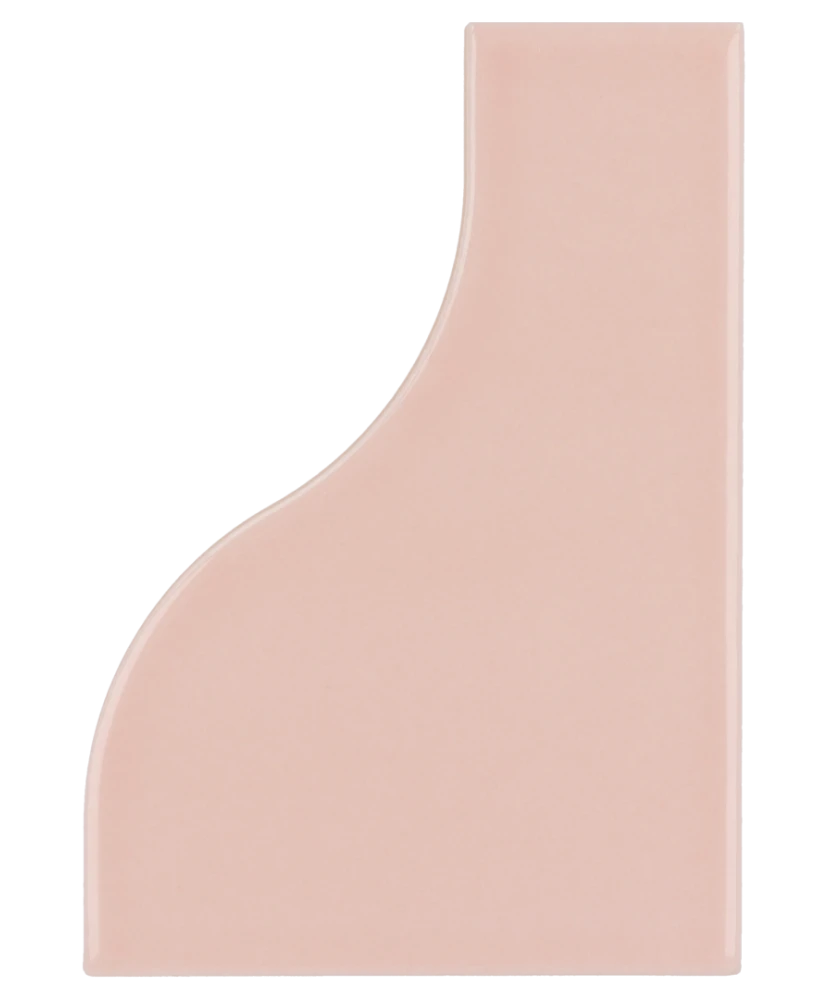Carrelage Curve Pink 8,3x12 cm - vue de face du carreau