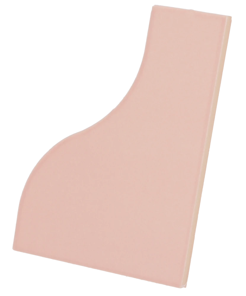 Carrelage Curve Pink Mat 8,3x12 cm - vue latérale du carreau