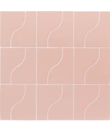 Carrelage Curve Pink Mat 8,3x12 cm - panneau de carreaux