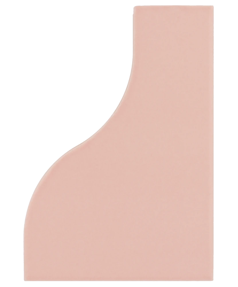 Carrelage Curve Pink Mat 8,3x12 cm - vue de face du carreau