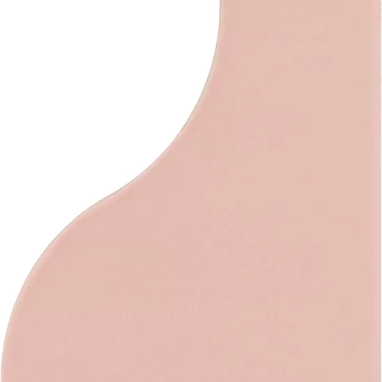 Carrelage Curve Pink Mat 8,3x12 cm - vue de face du carreau