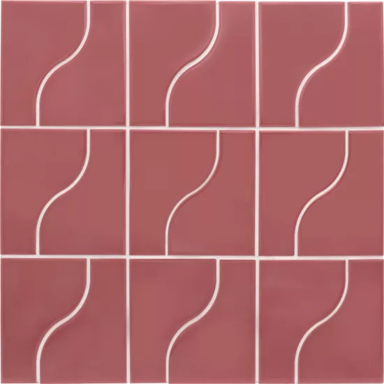 Carrelage Curve Ruby Shade 8,3x12 cm - panneau de carreaux