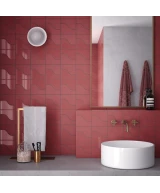 Carrelage Curve Ruby Shade 8,3x12 cm - posé en salle de bain