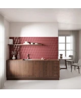 Carrelage Curve Ruby Shade 8,3x12 cm - posé en cuisine