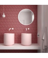 Carrelage Curve Ruby Shade Mat 8,3x12 cm - posé en salle de bain