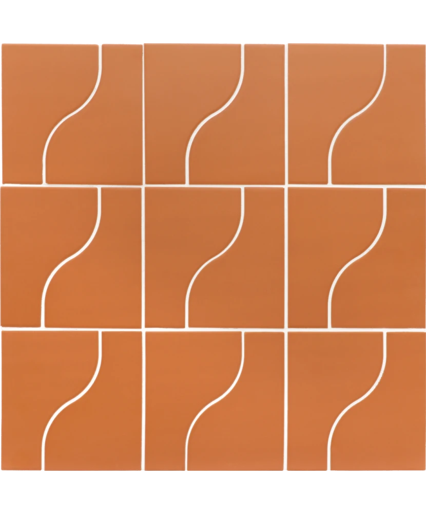 Carrelage Curve Sunset Mat 8,3x12 cm - panneau de carreaux