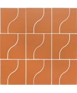Carrelage Curve Sunset Mat 8,3x12 cm - panneau de carreaux
