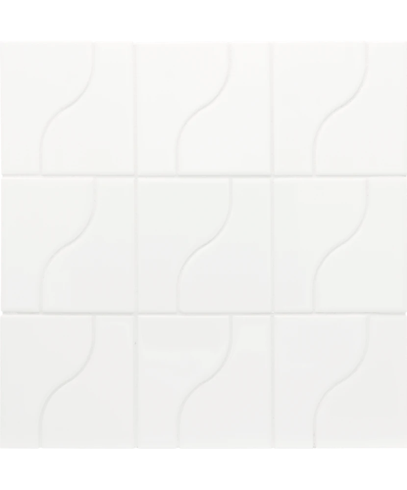 Carrelage Curve White 8,3x12 cm - panneau de carreaux