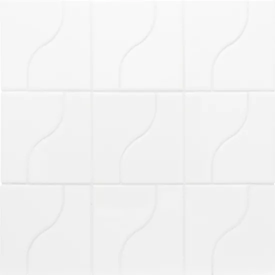 Carrelage Curve White 8,3x12 cm - panneau de carreaux