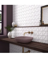 Carrelage Curve White 8,3x12 cm - posé en salle de bain