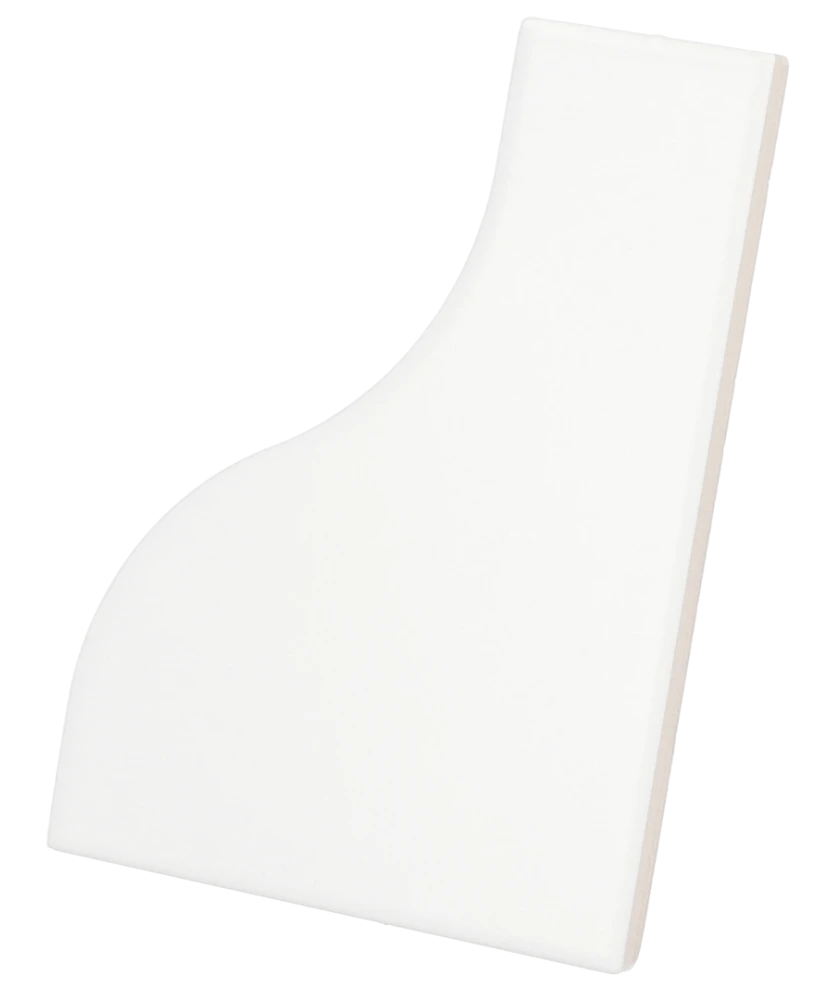 Carrelage Curve White Mat 8,3x12 cm - vue latérale du carreau
