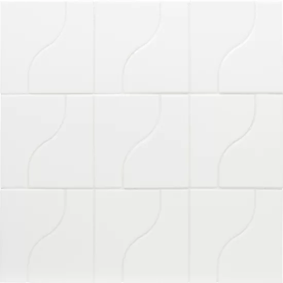 Carrelage Curve White Mat 8,3x12 cm - panneau de carreaux