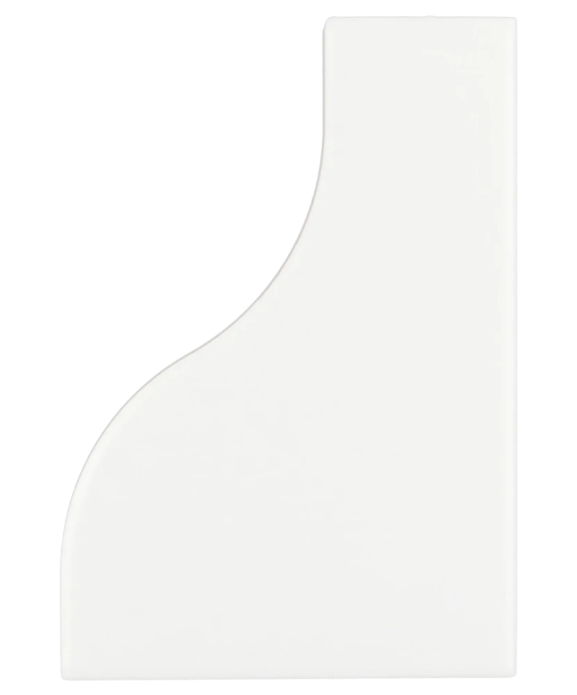 Carrelage Curve White Mat 8,3x12 cm - vue de face du carreau