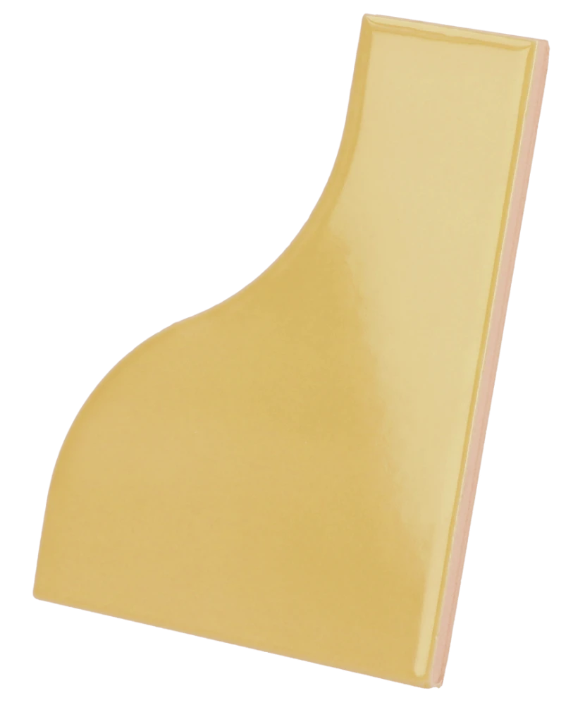 Carrelage Curve Yellow 8,3x12 cm - vue latérale du carreau