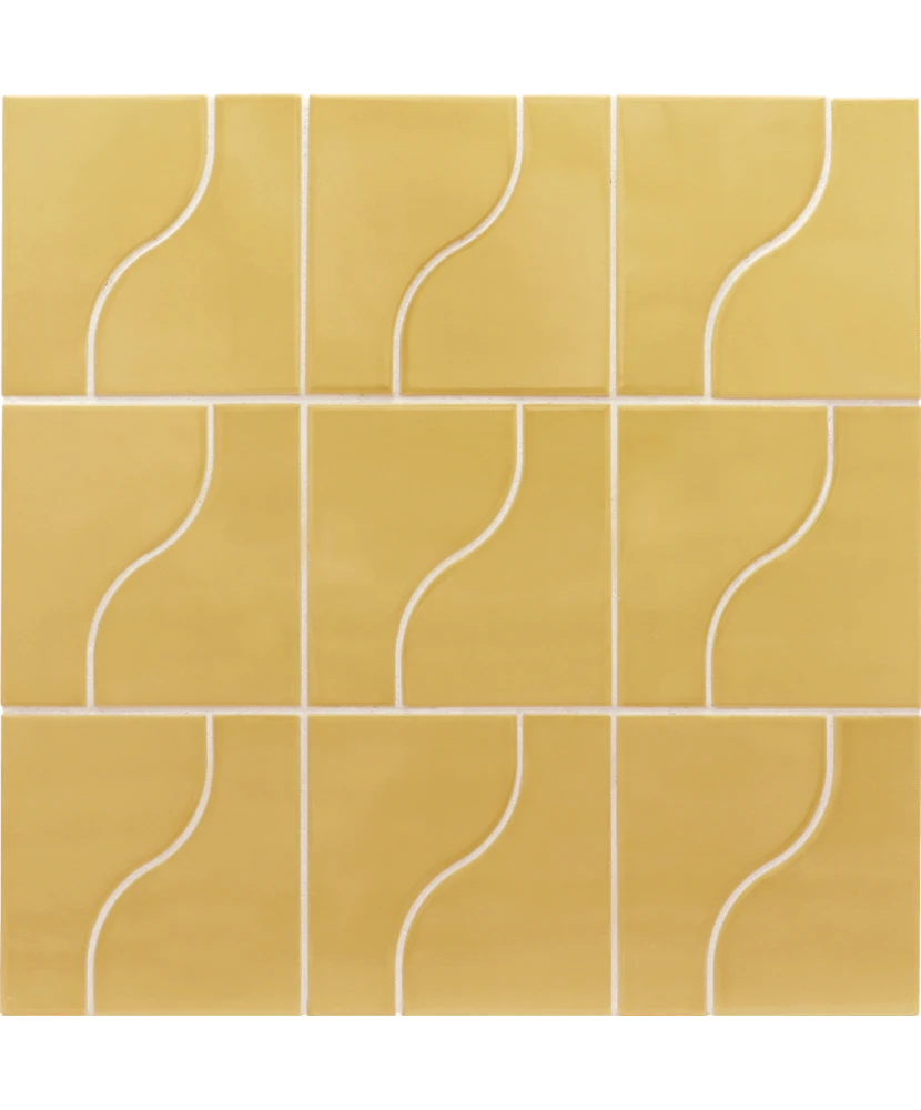 Carrelage Curve Yellow 8,3x12 cm - panneau de carreaux