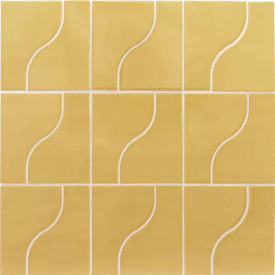Carrelage Curve Yellow 8,3x12 cm - panneau de carreaux